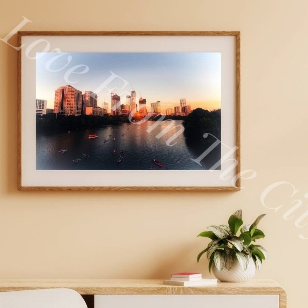 Austin Sunset Skyline Print – Multiple Sizes Available 🌇✨ - 4x6